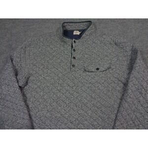 Faherty Epic Quilted Fleece Mens 2XL Gray Pullover Snap T Outdoor Pocket